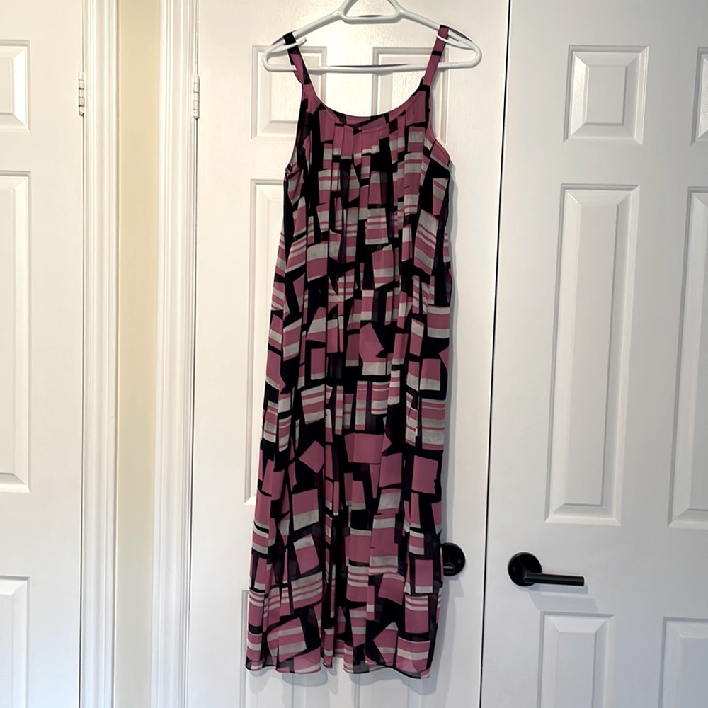 Nic+Zoe pink/blue/white summer dress adjustable straps